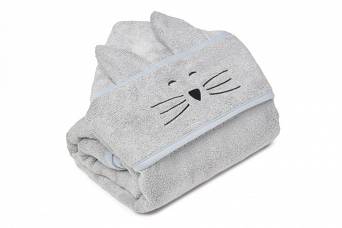 Bambusowy duży ręcznik light grey - cat My Memi