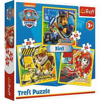 Puzzle 3w1: Psi Patrol - Chase, Marshal, Rubble 3+ Trefl