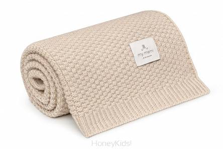 Kocyk ze 100% wełny merino warm beige - premium collection My Memi