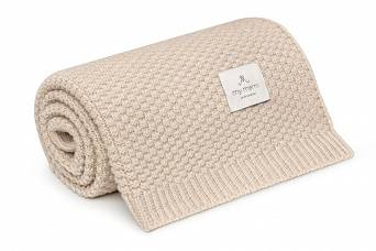 Kocyk ze 100% wełny merino warm beige - premium collection My Memi