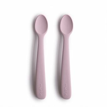 Łyżeczki Sylikonowe do Nauki Samodzielnego Jedzenia 2-Pack Soft Lilac Mushie