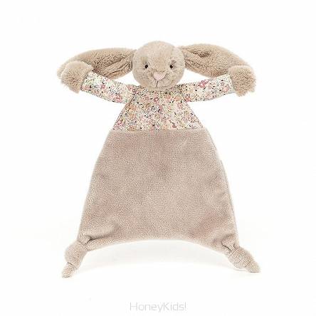 Królik szmatka przytulanka beż kwiaty 25cmx22cm Jellycat