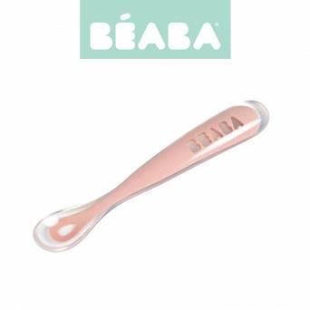 Łyżeczka silikonowa 4m+ old pink Beaba