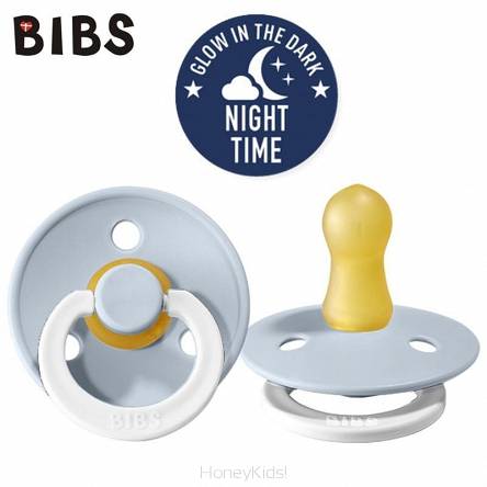 BIBS BABY BLUE NIGHT Smoczek Uspokajający kauczuk Hevea