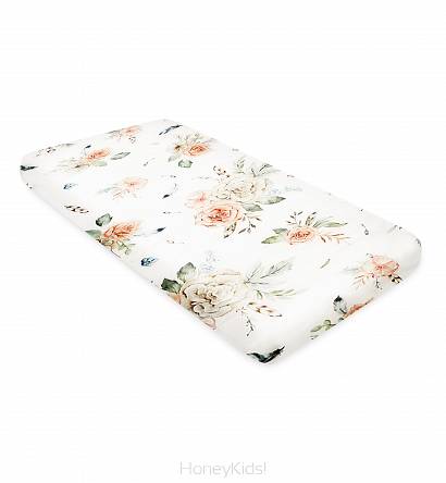 Prześcieradło bambusowe Vintage Flowers 120x60 Qbana Mama