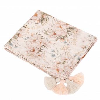 Otulacz bambusowy "M” 120x100 cm Peonie Cream