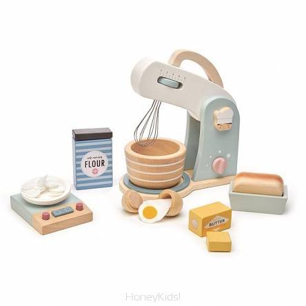 Drewniany mikser z zestawem do pieczenia, Mini Chef, Tender Leaf Toys