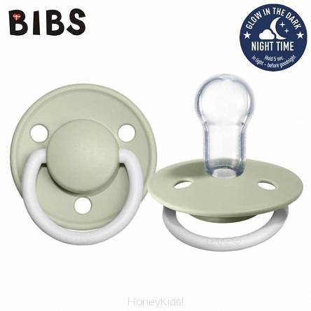 BIBS DE LUX SAGE NIGHT ONE SIZE Smoczek uspokajający silikonowy