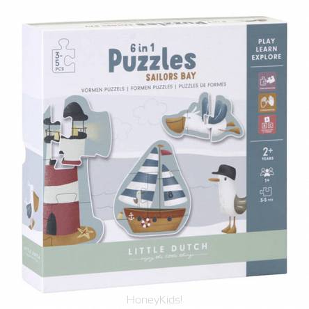 Puzzle 6 elementów Sailors Bay Little Dutch