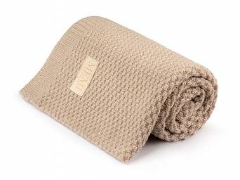 Kocyk ze 100% wełny merino warm beige - premium collection My Memi