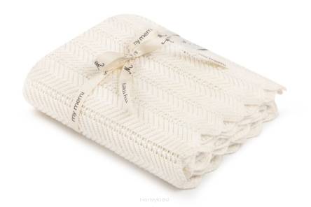 Bambusowy kocyk cream 80x100 - feather My Memi