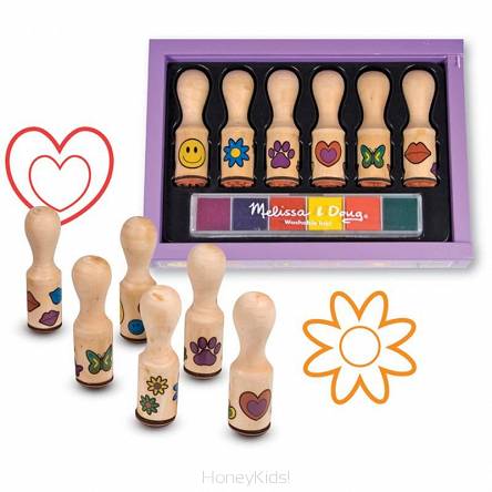 Drewniane Stempelki Happy, 4+ Melissa & Doug