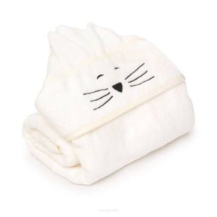 Bambusowy duży ręcznik cream - cat My Memi